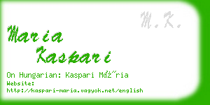 maria kaspari business card